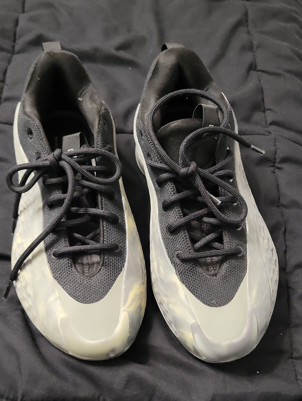Boys Adidas Anthony Edwards Basketball Shoes Black and Light Gray